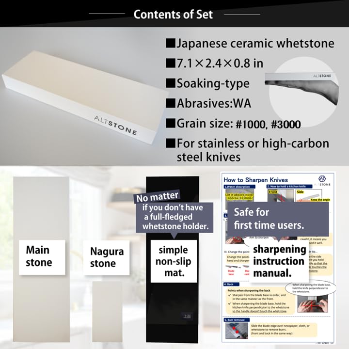 Whetstone Sharpening stone medium 1000 finishing 3000 w