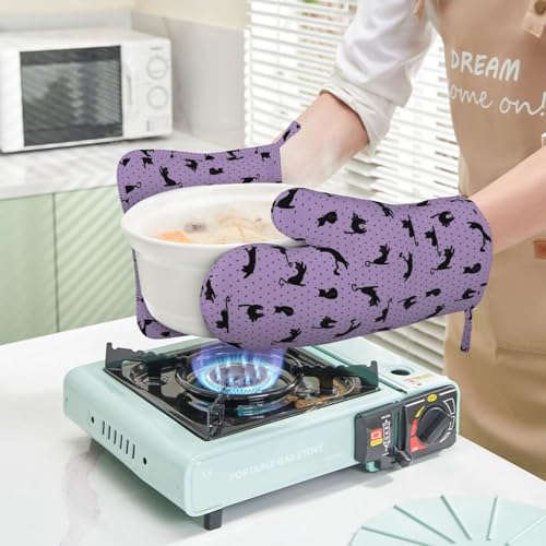 Black Cat Oven Mitts and Pot Holders Sets of 4