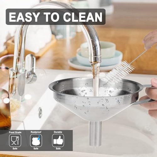 Stainless Steel Funnels for Kitchen use (4 Count)