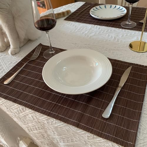 8 Pack 17.7x11.8 Bamboo Placemats