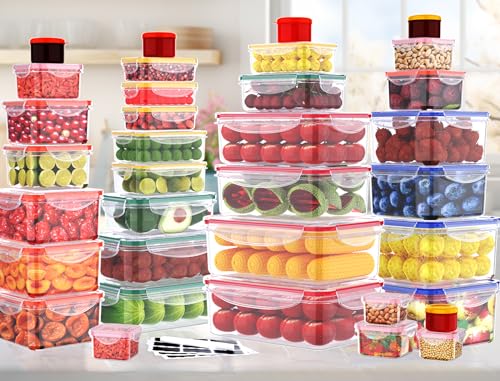 70 Pcs Large Food Storage Containers with Lids Airtight (70 Count)