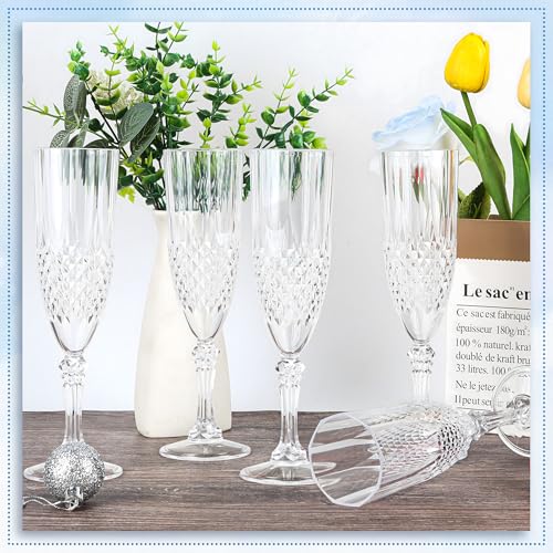 24 Pack Plastic Champagne Flutes (24 Count)