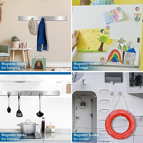 Magnetic Hooks Magnet Hook for Cruise Cabins 50LBS Essentials 6P (6 Count)