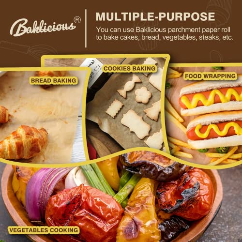 Unbleached Parchment Paper Roll for Baking (260 Sq Ft)