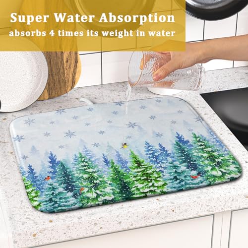 Winter Forest Dish Drying Mats