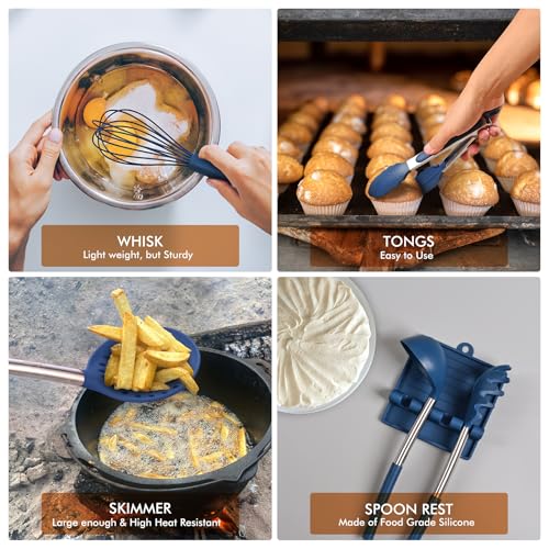 446°F Heat Resistant Silicone Kitchen Utensils (14 Count)