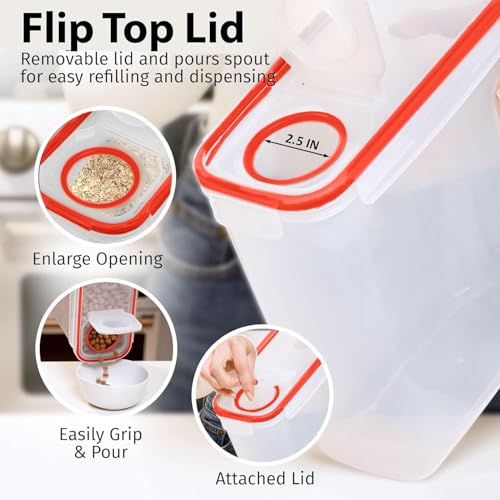 2 Pack (6.3L / 213OZ) EXTRA Large Airtight Food Storage Cereal Containers for Bulk Food Storage BPA-Free Plastic Container, Pantry Organization and Canister for Rice, Pasta, Sugar & Flour (2 Count)