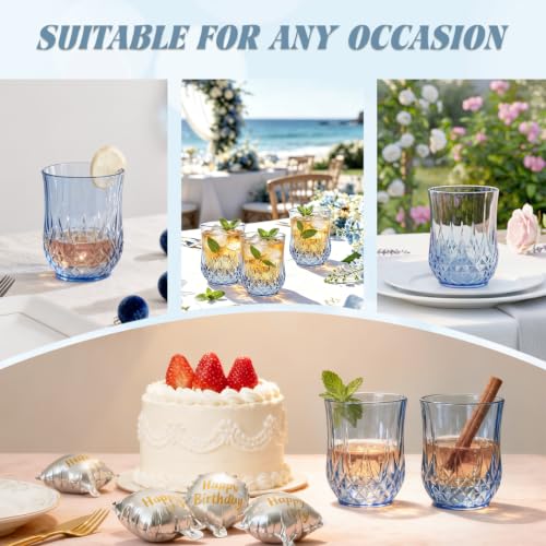 100 Pack Plastic Stemless Wine Glasses (100 Count)
