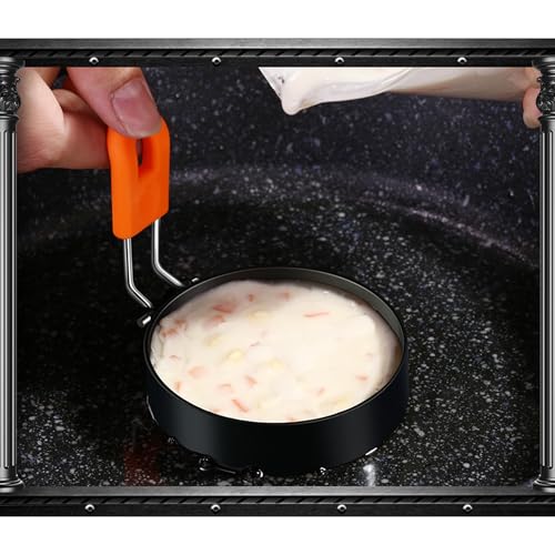3.5" Egg Rings Set of 4 with Silicone Handle (4 Count)