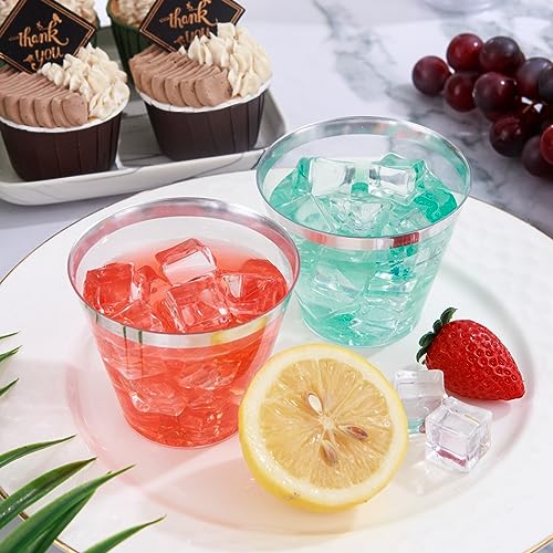 100PCS Silver Plastic Cups (100 Count)