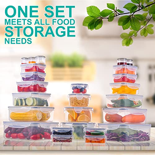 50 Pcs Large Food Storage Containers with Lids Airtight (25 Count)