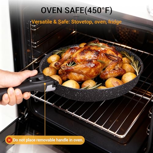 21Pcs Pots and Pans Set Non Stick with Detachable Handle Frying Pan