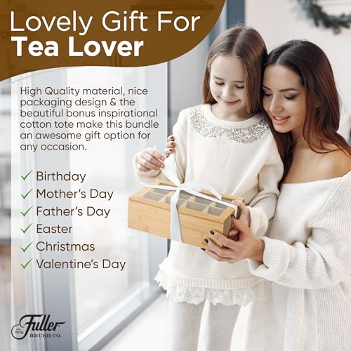 Fuller Bamboo Tea Box Organizer with 8 Compartments