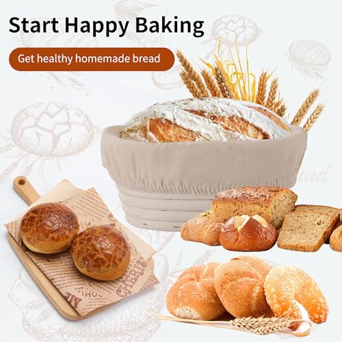 6 Pcs Banneton Bread Proofing Basket Oval Sourdough Bread Basket (6 Count)
