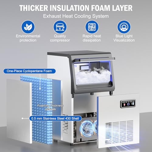 100 lbs Nugget Ice Maker Under Counter Self (1100 Count)