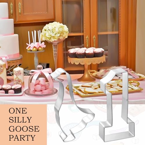 2 Pcs 5 Inch One Silly Goose Party Supplies Goose Cookie Cutter (2 Count)