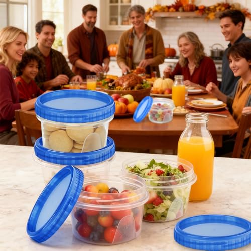 6 Pack Freezer Containers with Screw On Lids (6 Count)