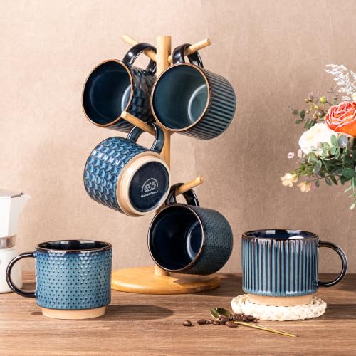 12 OZ Stackable Coffee Mugs Set of 6 (6 Count)