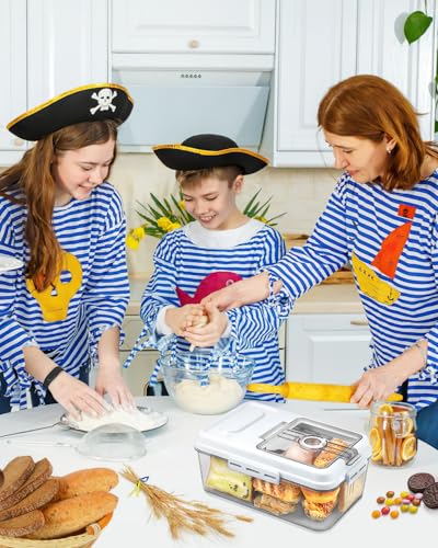 Large Bread Box for Kitchen Countertop 11.4 x 7.5 x 6.7 Inch Airtight Bread Storage Container Time Recording Bread Keeper with Lid for Toast