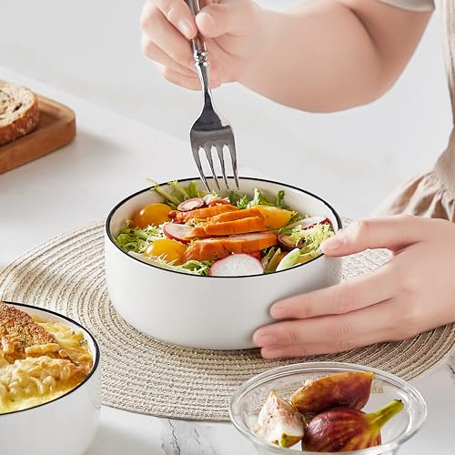 24 OZ Ceramic Bowls Set of 6 (6 Count)