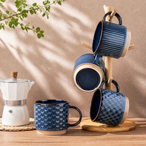 12 OZ Stackable Coffee Mugs Set of 4 (4 Count)
