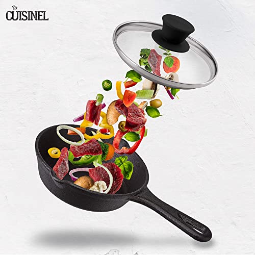 Glass Lid - 6"-inch/15.24-cm/158mm - Compatible with Lodge - Fully Assembled Tempered Replacement Cover - Oven Safe for Skillets Pots Pans - For Any Cookware: Cast Iron, Stainless, Non-Stick