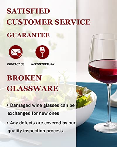 Hand Blown Italian Style Crystal White or Red Wine Glasses (4 Count)