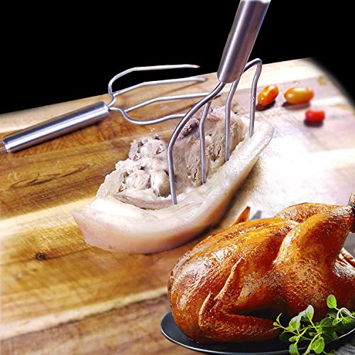 Stainless Steel Turkey Baster Syringe and Poultry Lifters fork Set of 2 (2 Count)