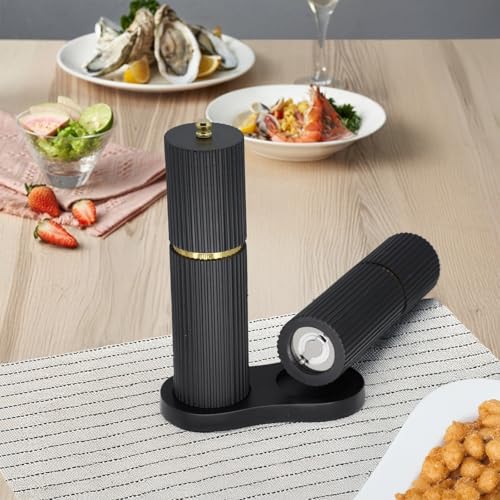 Wooden Salt and Pepper Grinder Set with Gold Accents (2 Count)