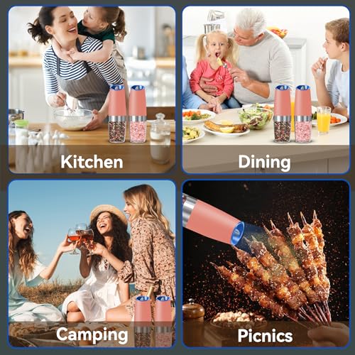 Battery Operated Gravity Salt And Pepper Grinder Set (2 Count)