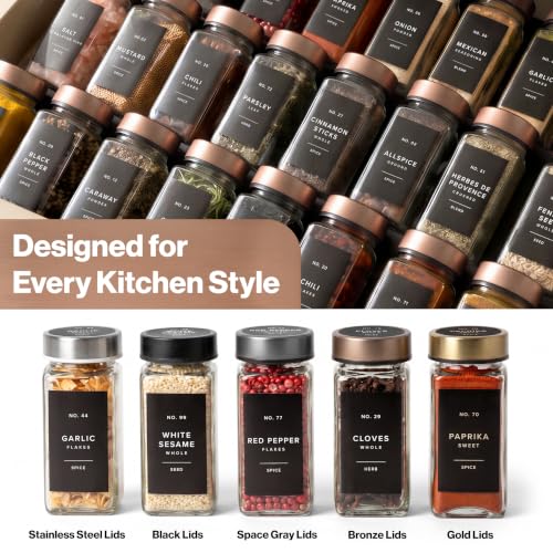 Glass Spice Jars with Label (24 Count)