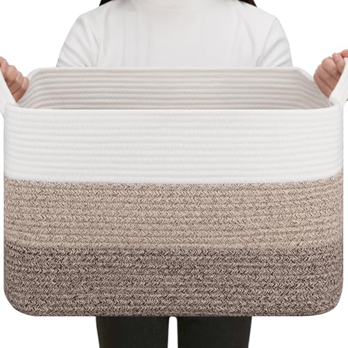 50L Storage Basket Large Blanket Basket Living Room Yellow 3