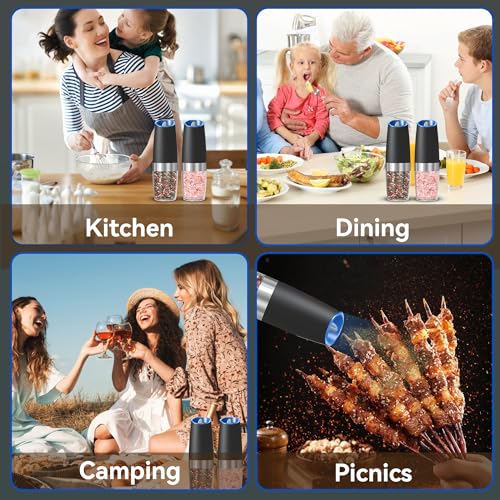 Battery Operated Gravity Salt And Pepper Grinder Set (2 Count)