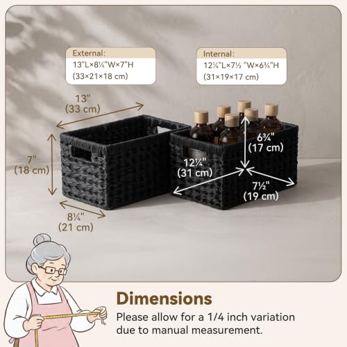 Black Wicker Basket (2 Count)