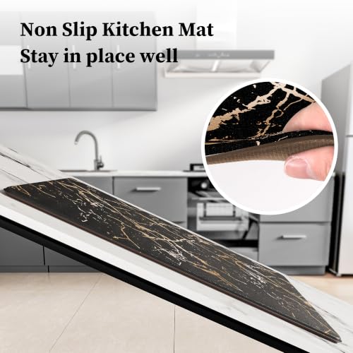 Gold Foil Stamped Marble Kitchen Mats (19.64 Sq Ft)