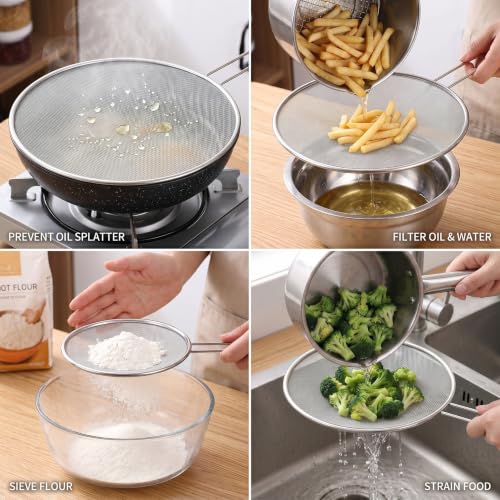 4 Piece Stainless Steel Splatter Screen for Cooking (4 Count)