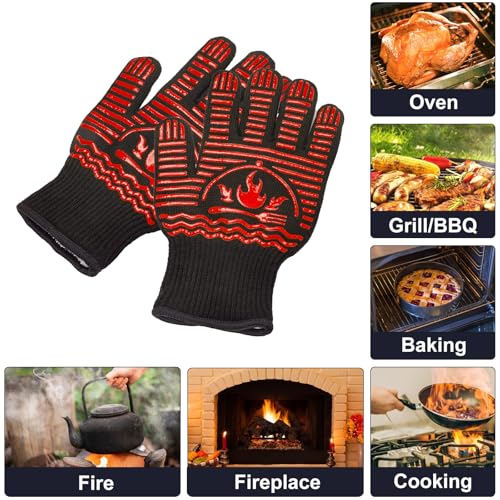 BBQ Gloves 1472°F Extreme Heat Resistant Grill Gloves