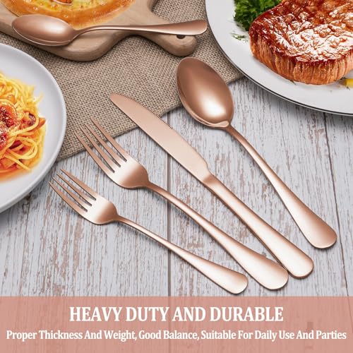 40 Pcs Rose Gold Silverware Set Service for 8 (40 Count)
