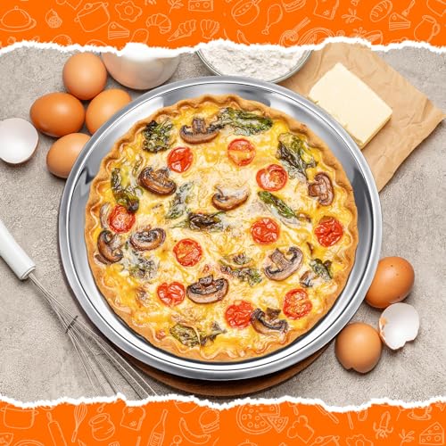 2 Pcs 16 Inch Large Deep Pizza Pans Stainless Steel Pizza Tray (2 Count)