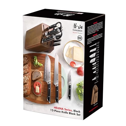 HELENA Series German Steel Forged Knife Block Set (12 Count)