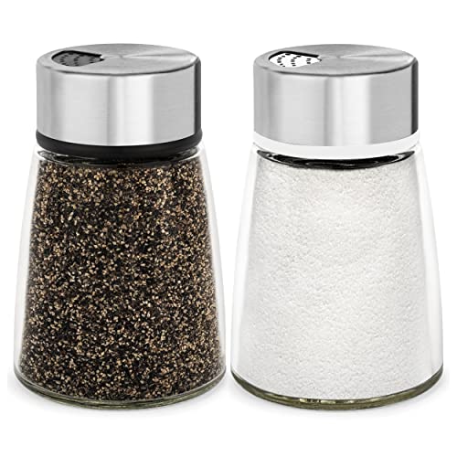 Salt and Pepper Shakers Set with Adjustable Pour Holes (2 Count)