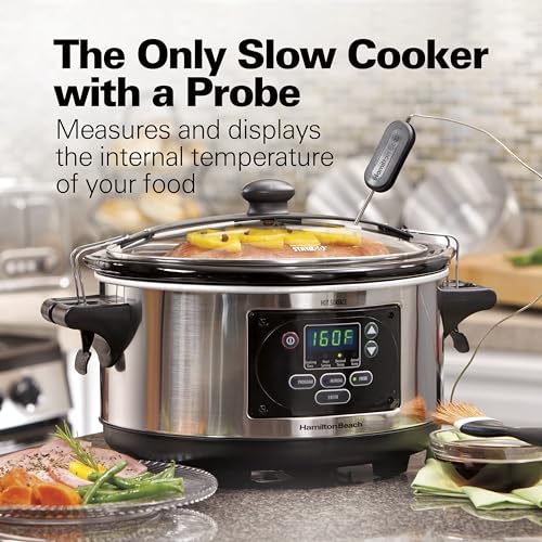 Portable 6 Quart Set & Forget Programmable Slow Cooker