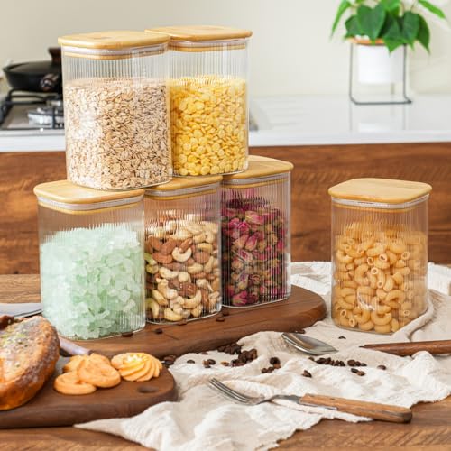 37oz 1.2Qt Square Glass Storage Containers with Lids 4 (4 Count)