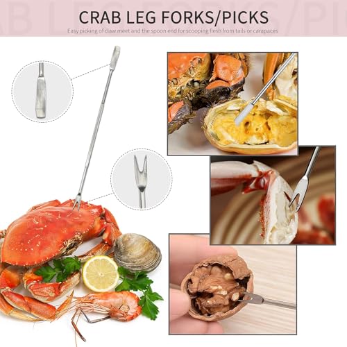 Crab Crackers and Tools Set with 2 Crab Leg Cracker (25 Count)