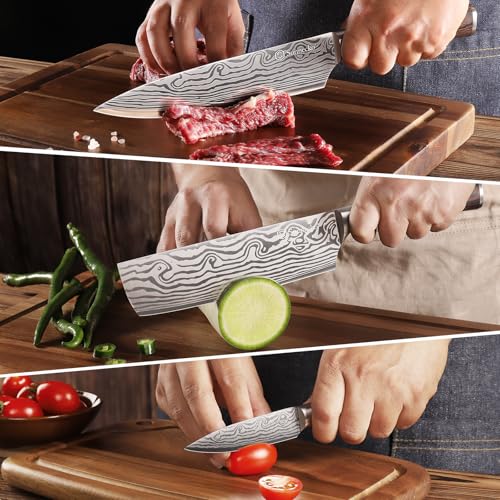 Kitchen Knife Set 3 Piece Chef Knife Set Professional High Carbon Stainless Steel (3 Count)