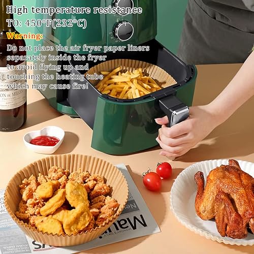 150PCS 6.3inch Small Air Fryer Liners Disposable Round Liner for Air Fryer 2Qt to 5Qt (150 Count)