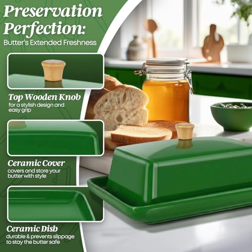 Large Ceramic Butter Dish with Lid