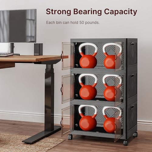 156QT Stackable Storage Bins with Lids (3 Count)