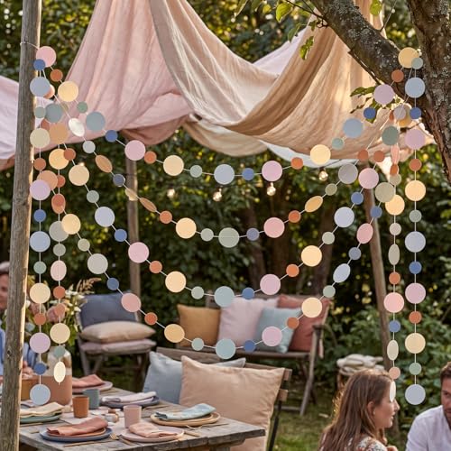 5 Pieces Circle Garland Banner Hanging (5 Foot)