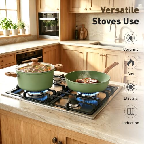 17 Piece Pots and Pans Set Non Stick